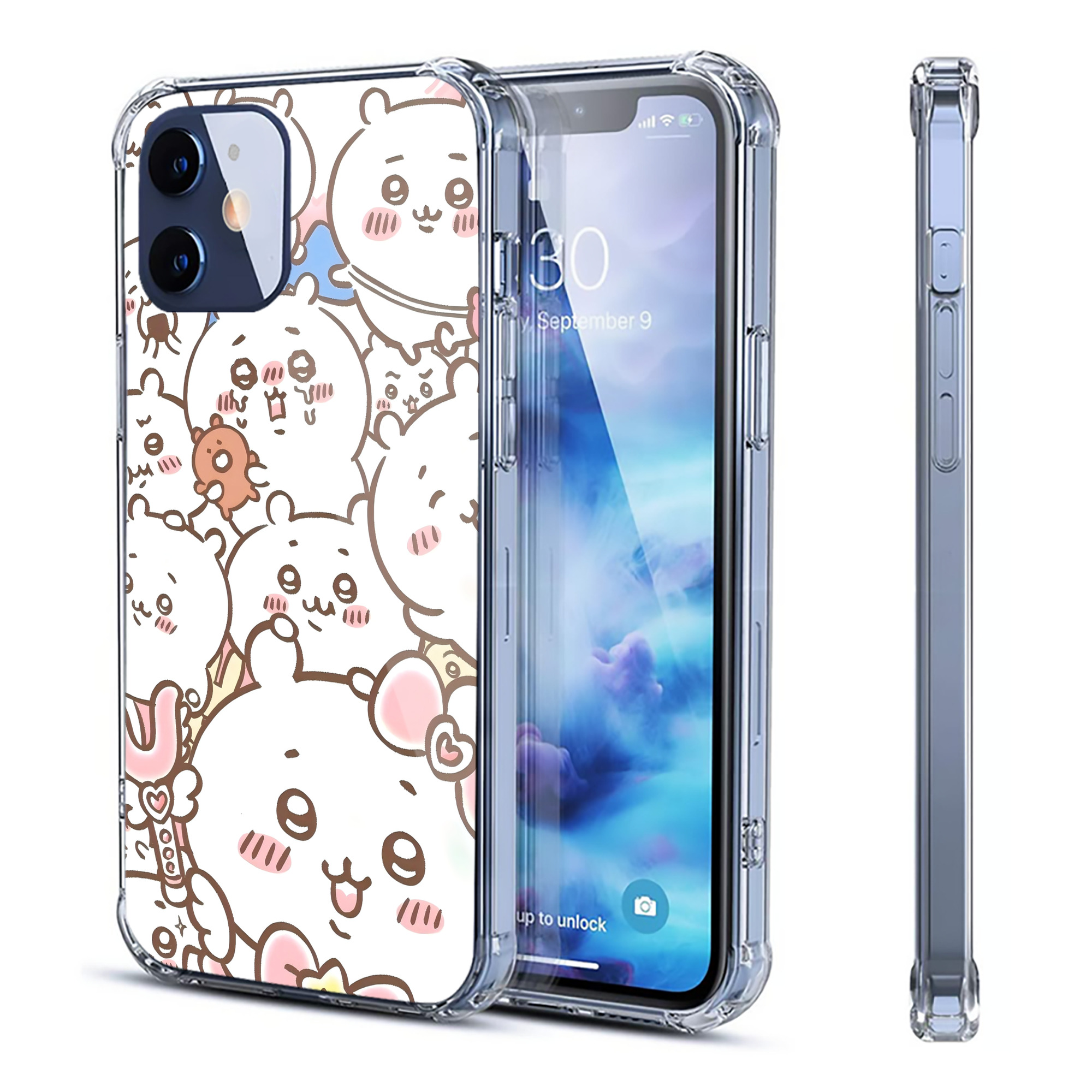 （画像用） ちいかわ Chii-kawa 【iPhone 12シリーズ対応】透明スマホケース（クリアソフトケース）